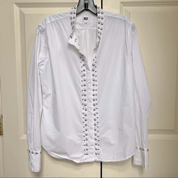 NSF Studded White Button Down - Picture 2 of 8